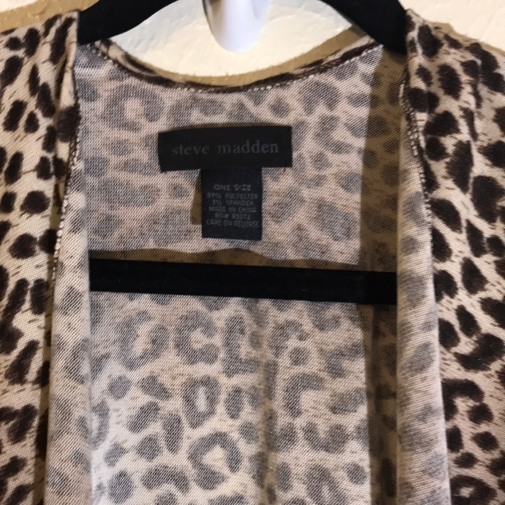 Steve Madden Leopard Print Kimono One Size - image 3